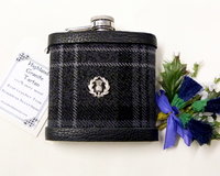 Highland Granite Tartan-tartan hip flask-scottish-gift-thistle