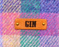 Harris Tweed Gin hip  flask, purple, pink and jade green, Scottish gift for her or him ideal Christmas, retirement Gin lovers present