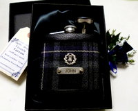 Hebridean Thistle Tartan-hip flask-thistle-name-personalised