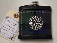 Spirit of Scotland Tartan hip flask with Scottish Thistle