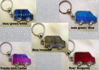 Harris Tweed key fob, keyring Car van or SUV  ideal small gift or Wedding favour  made in Scotland