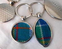 Custom order, 10 Hunter Tartan double sided keyrings with logo, 10 Hunter tartan Golf keyrings and 10 Hunter tartan Rugby keyrings