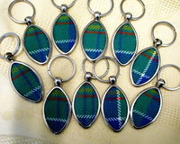 Custom order, 10 Hunter Tartan double sided keyrings with logo, 10 Hunter tartan Golf keyrings and 10 Hunter tartan Rugby keyrings