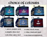 Harris Tweed Hip Flasks Choice of 30 tweeds with custom engraved name and thistle, groomsmen gifts in sets of 3-6