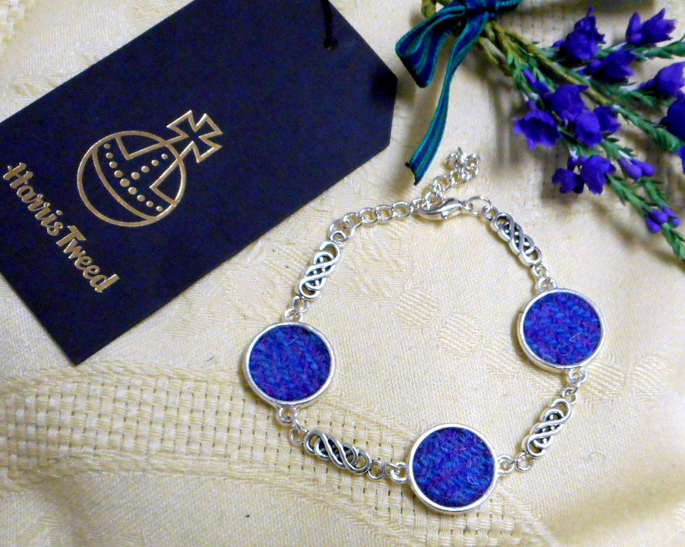 Harris Tweed-bracelet-blue-celtic-infinity knot