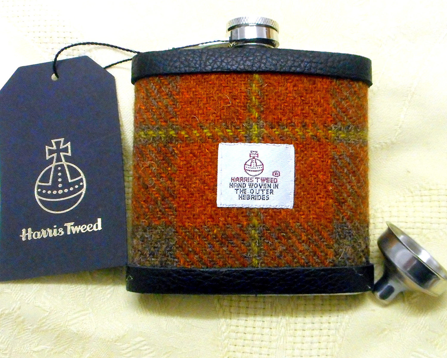 harris-tweed-hip-flask-orange-russet-browwn-check-plaid-tartan