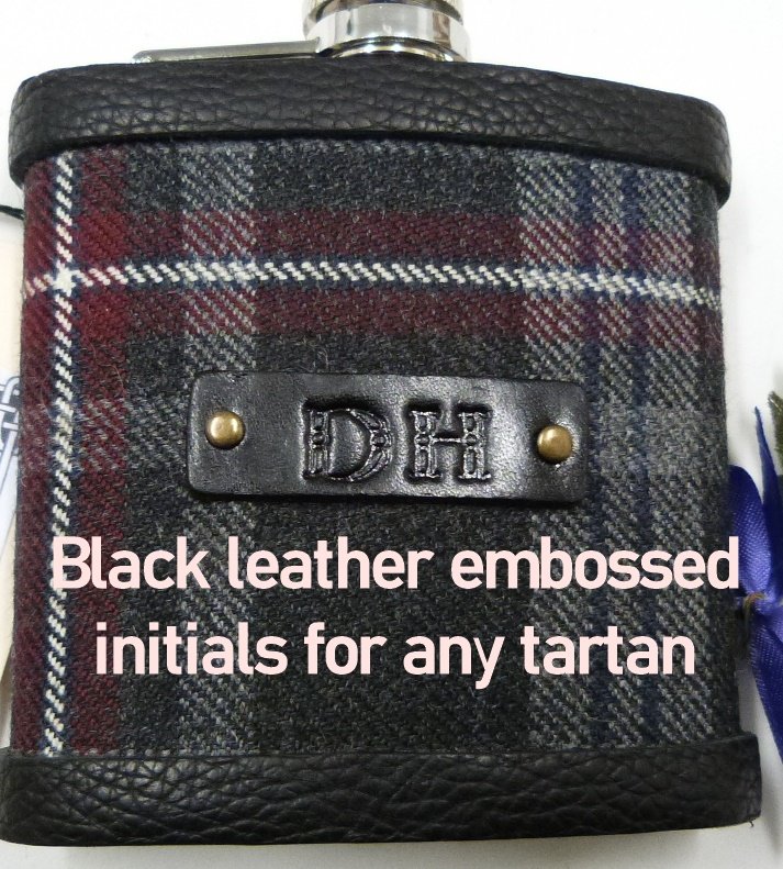 Highland Granite Tartan hip flask  with thistle Scottish gift for men ideal Christmas, retirement  best man or usher's wedding gift