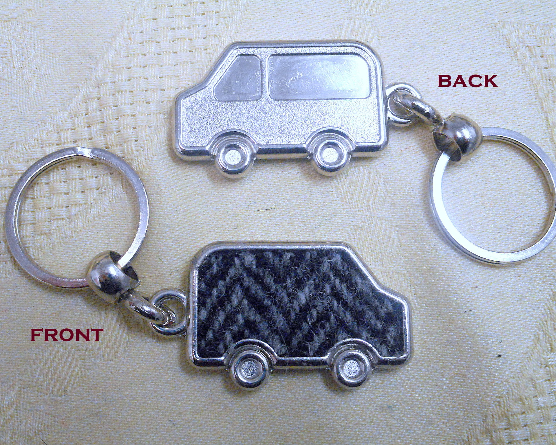 Harris Tweed key fob, keyring Car van or SUV  ideal small gift or Wedding favour  made in Scotland