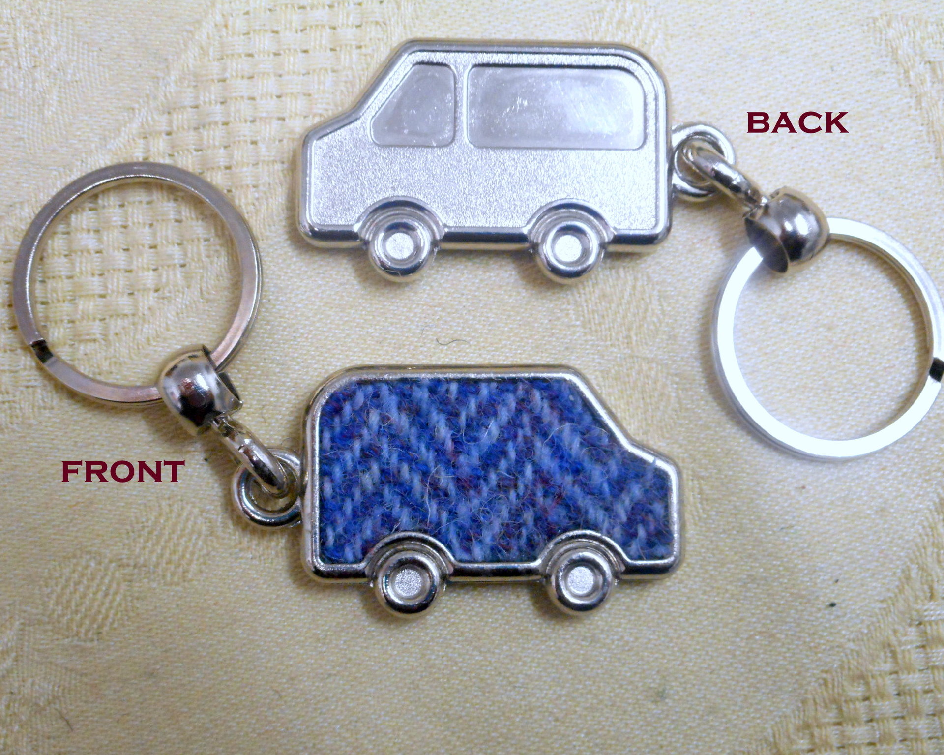 Harris Tweed key fob, keyring Car van or SUV  ideal small gift or Wedding favour  made in Scotland