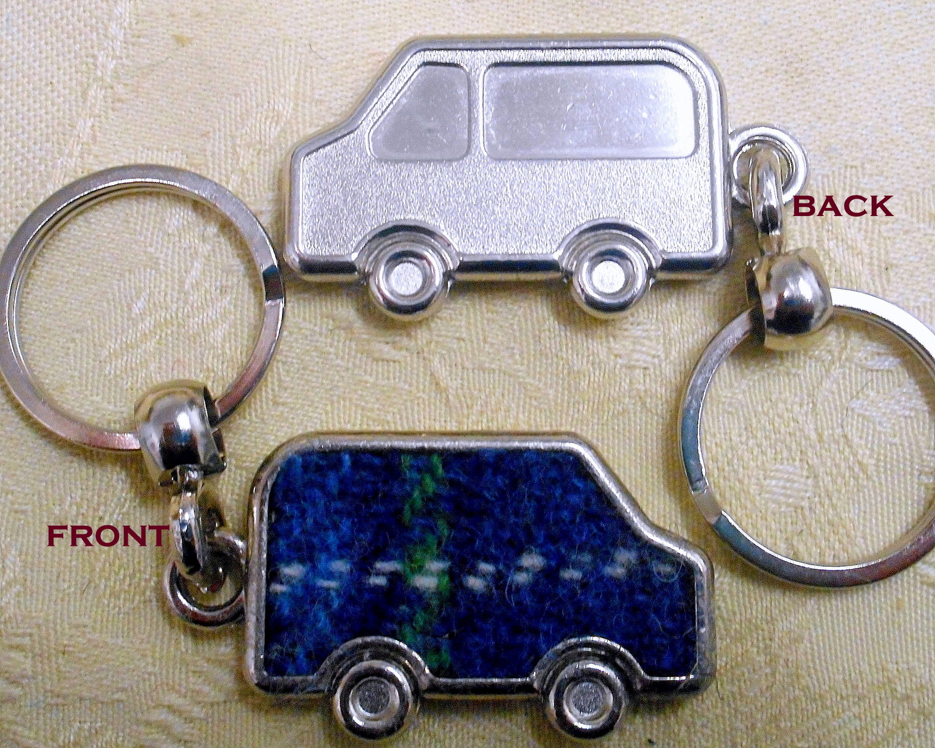 Harris Tweed key fob, keyring Car van or SUV  ideal small gift or Wedding favour  made in Scotland