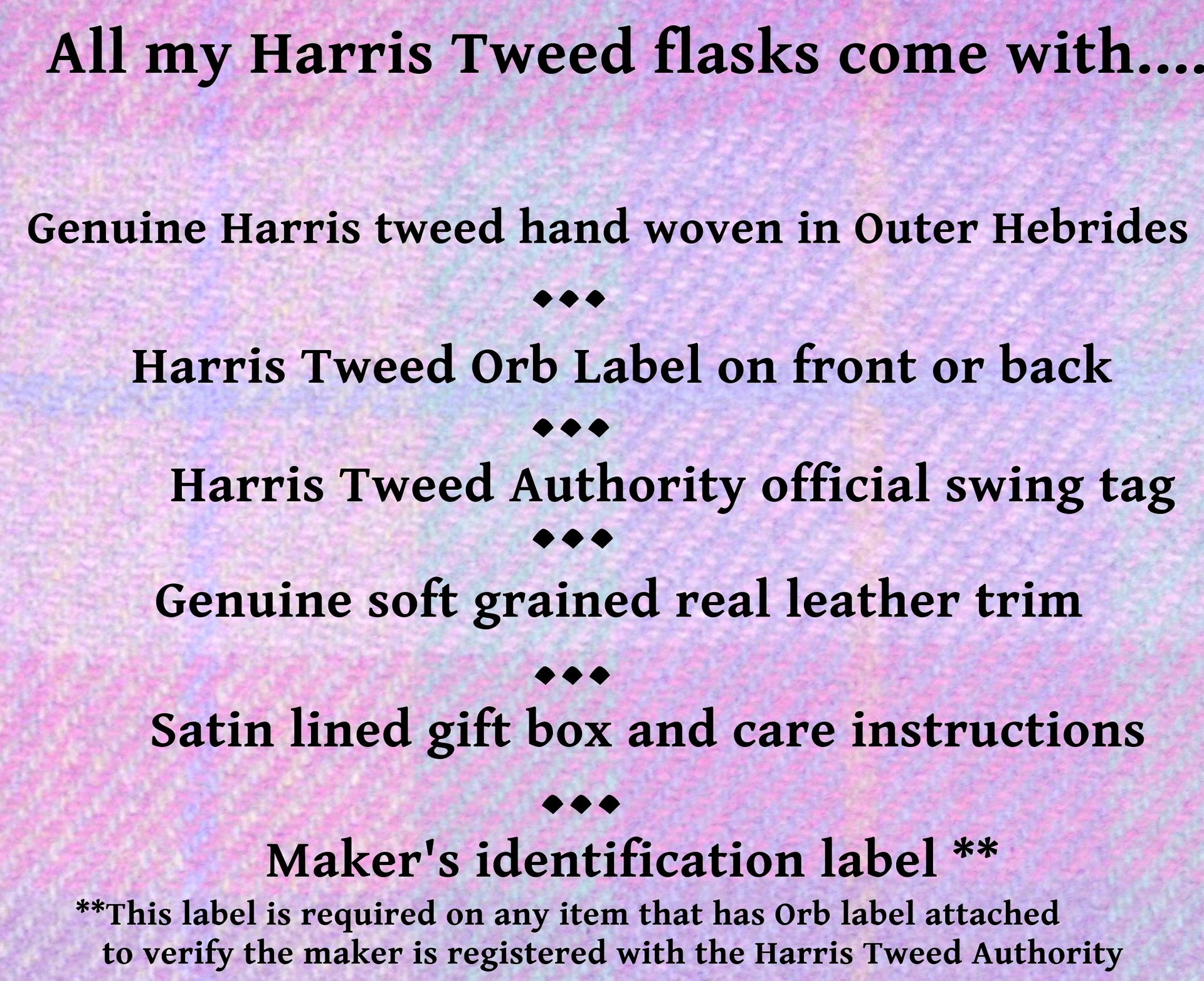 Harris Tweed Hip Flasks traditional Herringbone weaves with thistle Best Man Father of Bride or groomsmen gifts in sets of 3-6