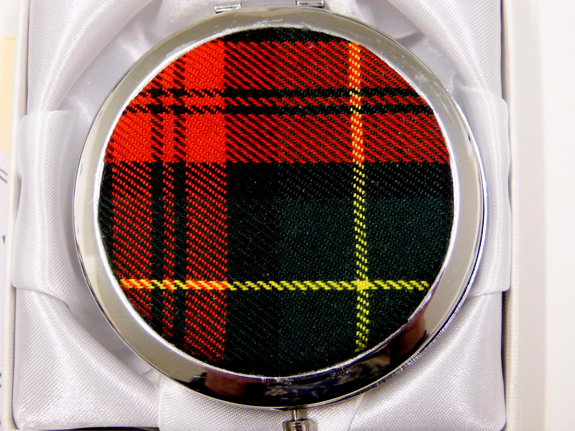 Cameron tartan compact mirror, womens little gift for mother, sister, best friend made in Scotland by Tweed with a Twist