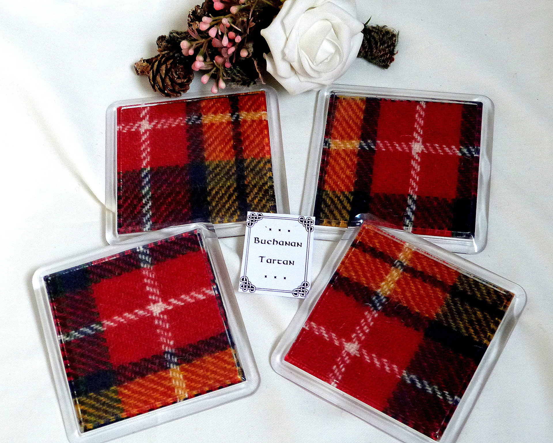 Buchanan tartan coasters