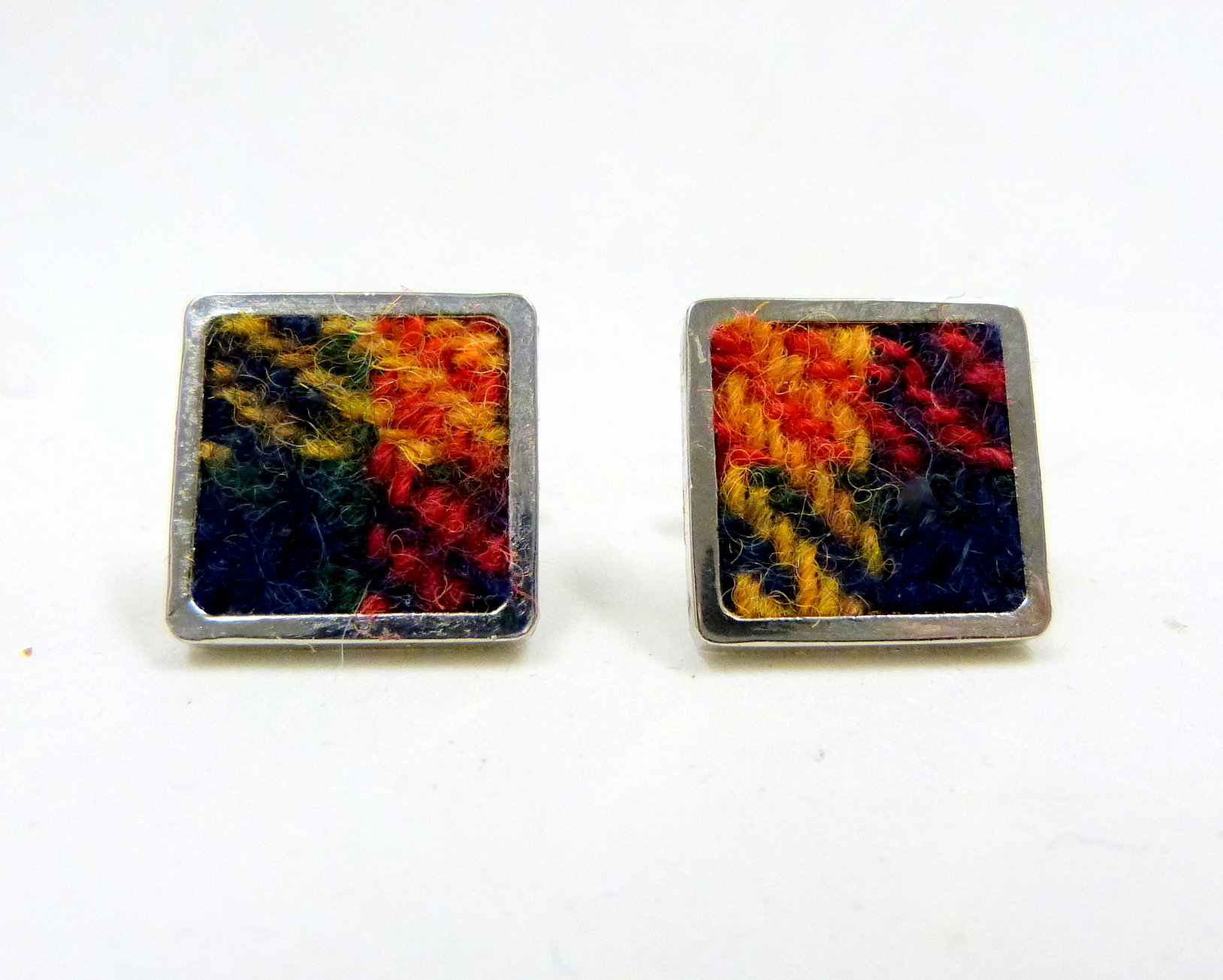 Buchanan Tartan Harris Tweed cuff links made in Scotland  ideal cufflinks for weddings , Best Man or groomsman gift for men