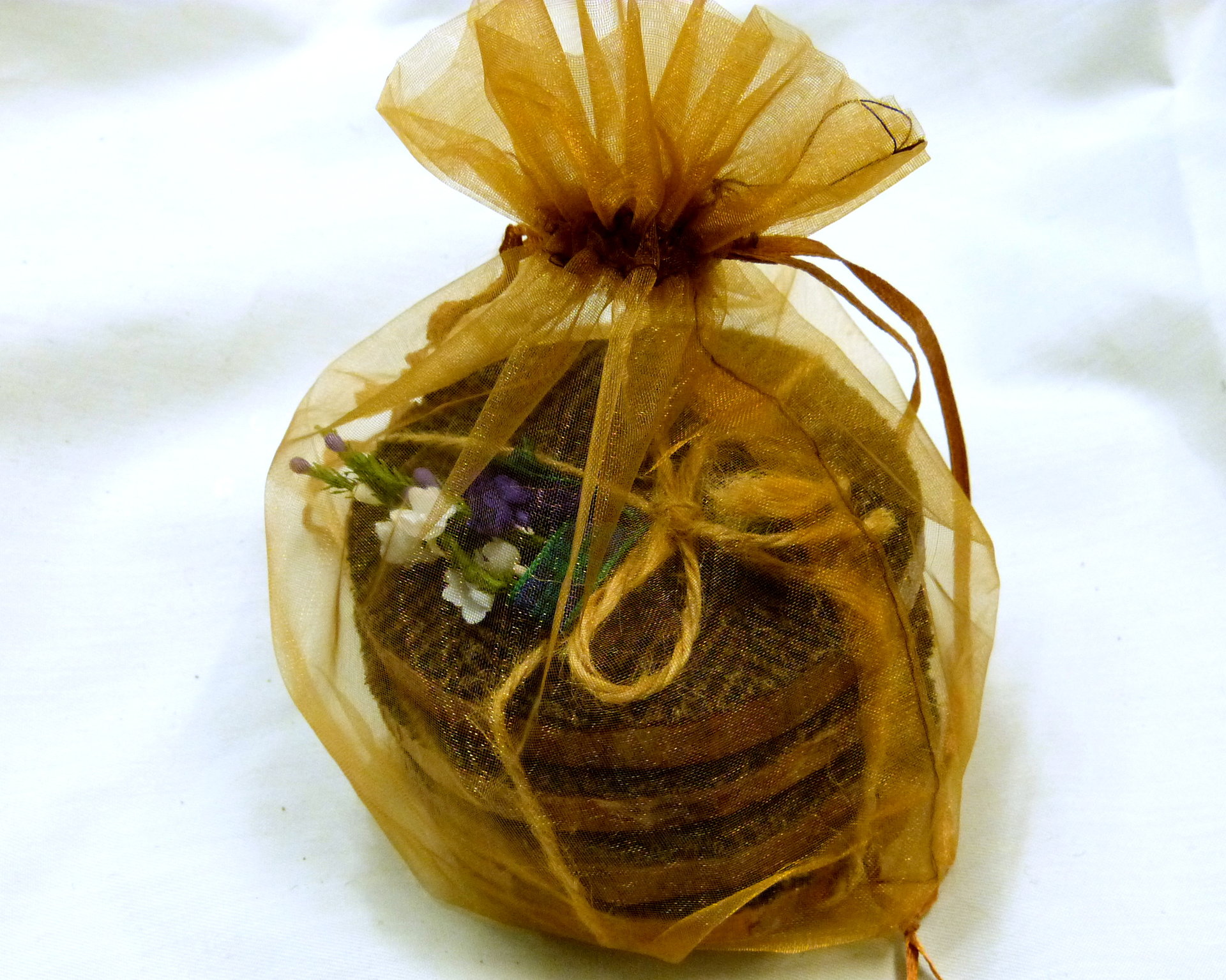 Log slice Harris Tweed rustic drinks coasters, set of four brown herringbone handmade with natural pine wood and pure wool tweed