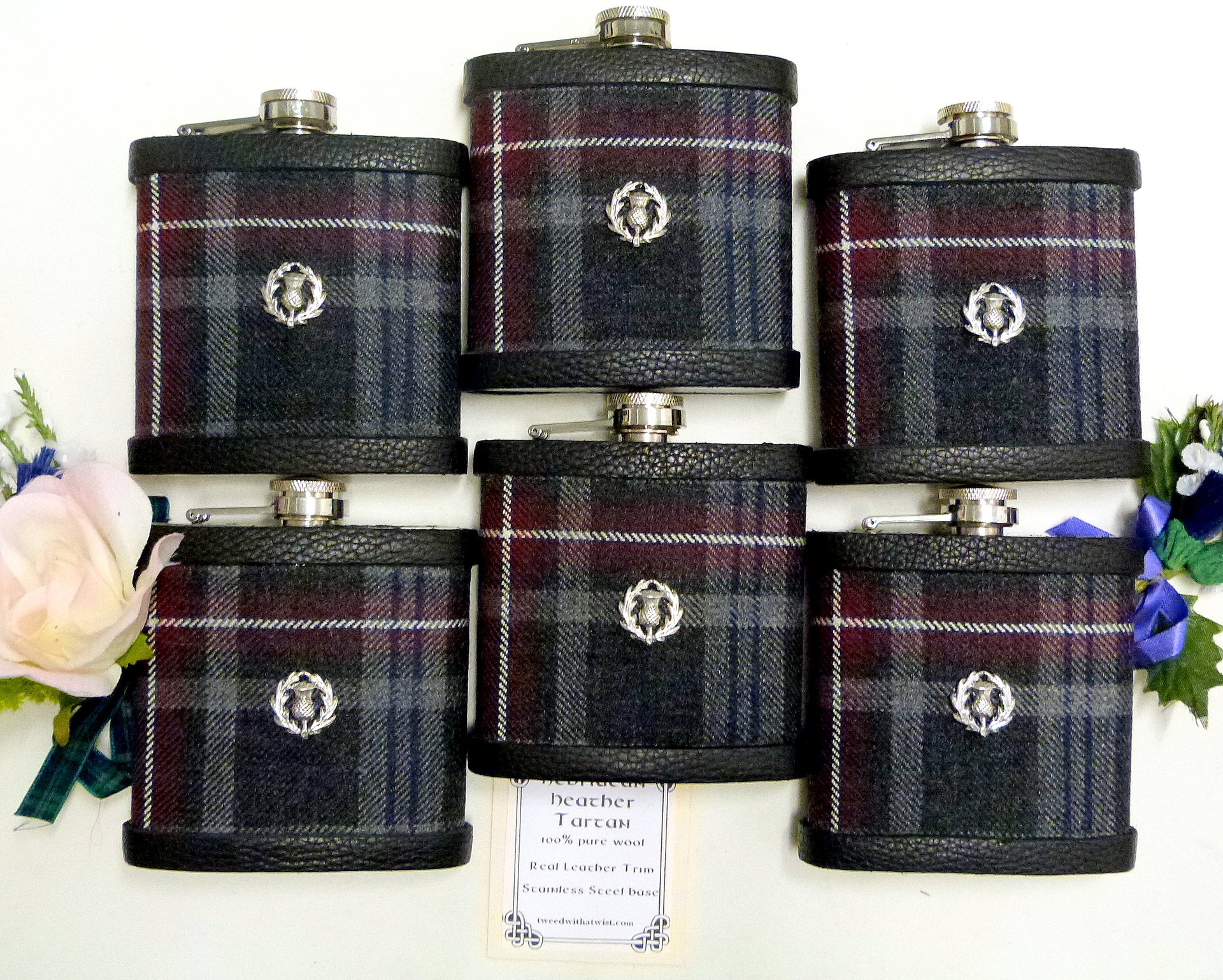 tartan-hip-flasks-wedding-kilt-clan tartan-best man gift-thistle