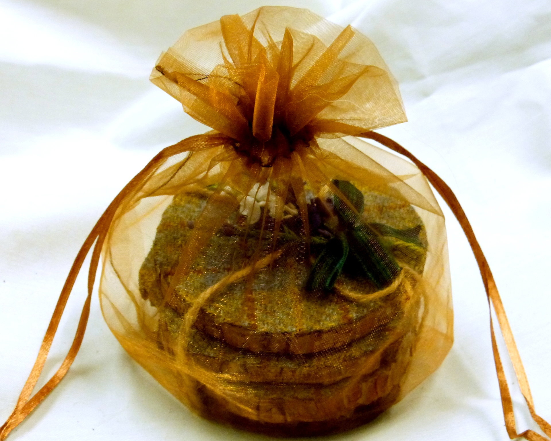 Log slice coasters with Harris Tweed in Blue, mustard yellow and russet plaid, ideal gift handmade in Scotland