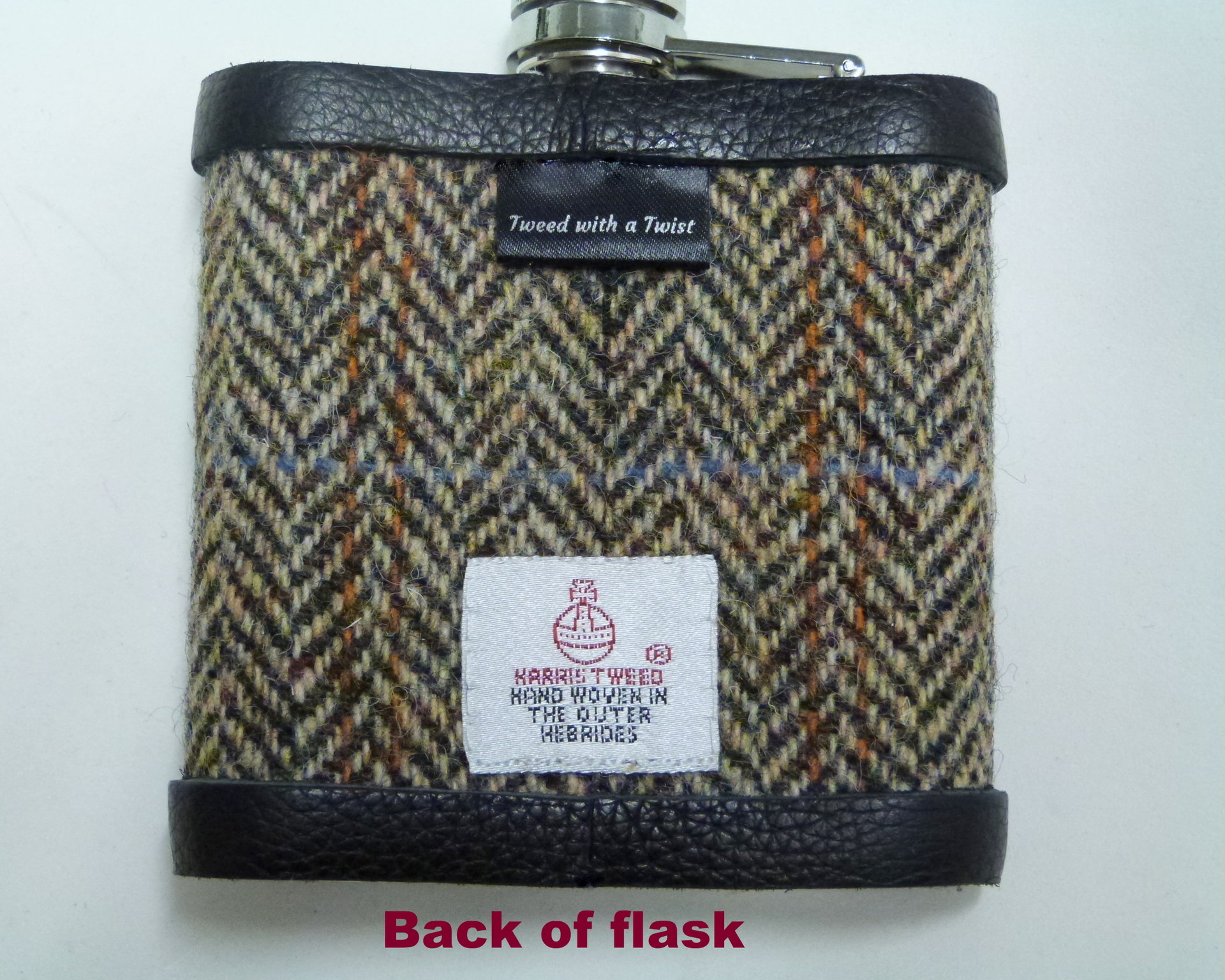 gift-for-dad-harris-tweed-hip flask-father-fathers day gift-personalised