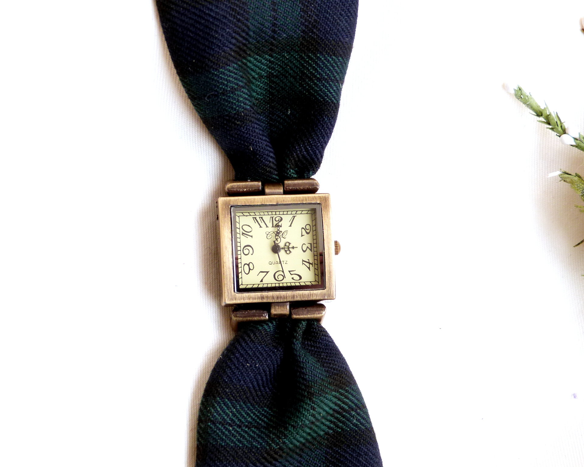 Black Watch tartan wristwatch  made in Scotland , Christmas or birthday gift womens or bridesmaid jewellery