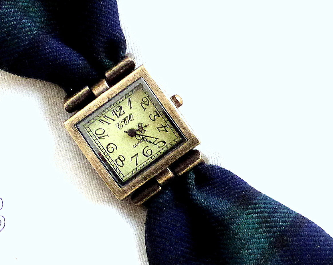 Black Watch tartan wristwatch  made in Scotland , Christmas or birthday gift womens or bridesmaid jewellery