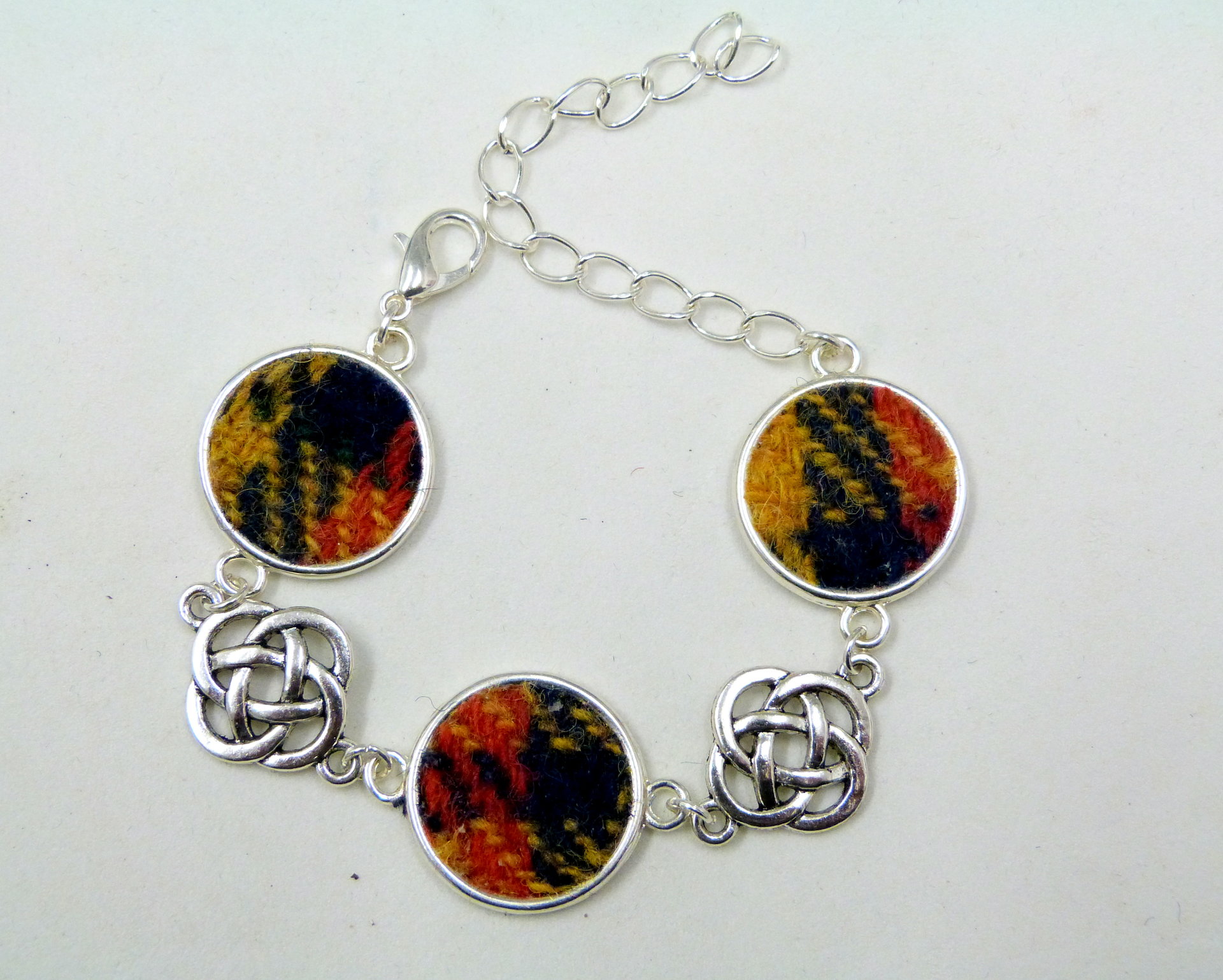 Buchanan tartan-Harris Tweed-jewellery-bracelet-scottish-gift-celtic