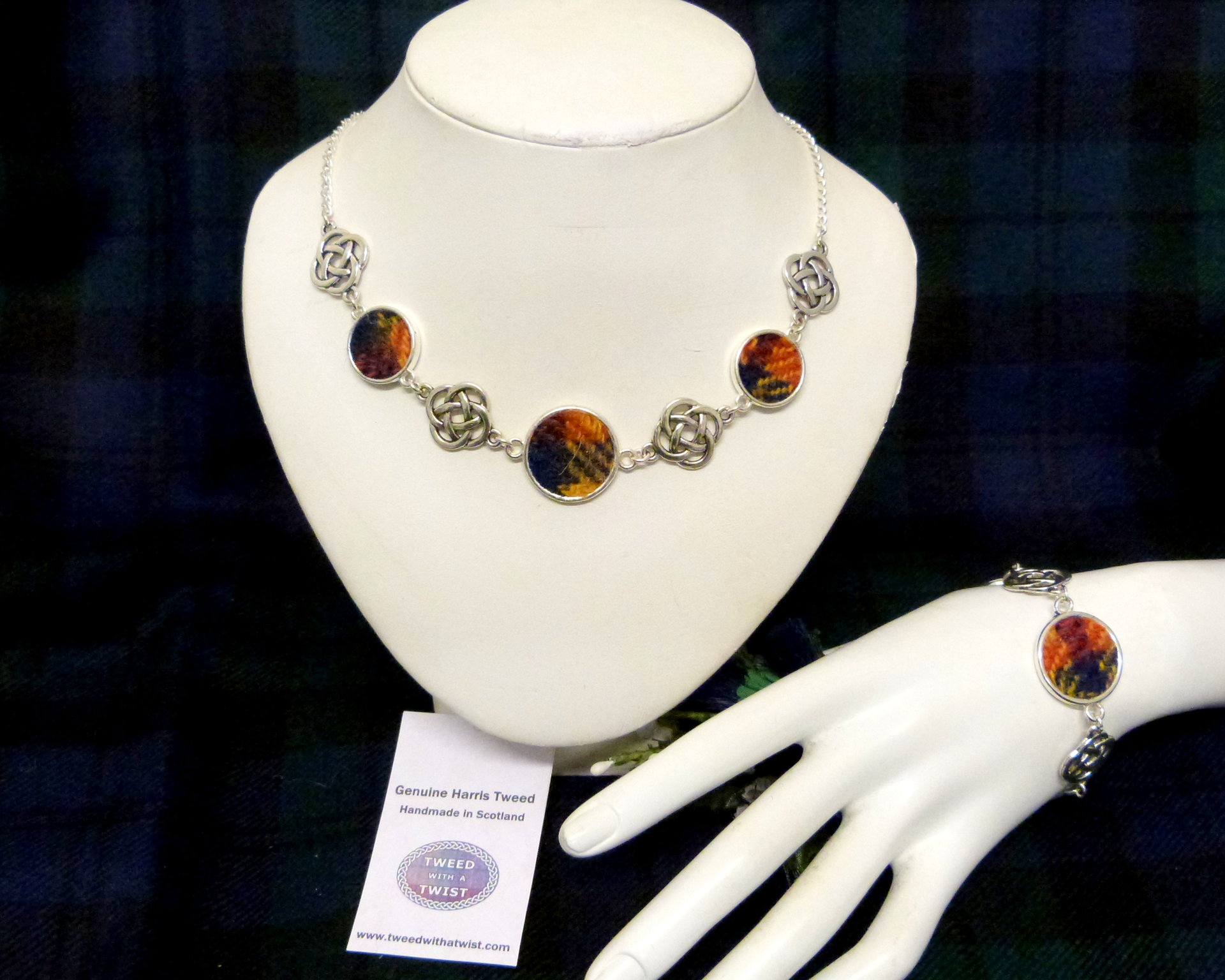 Buchanan Tartan-necklace-tartan jewellery-tartan gift-Harris Tweed