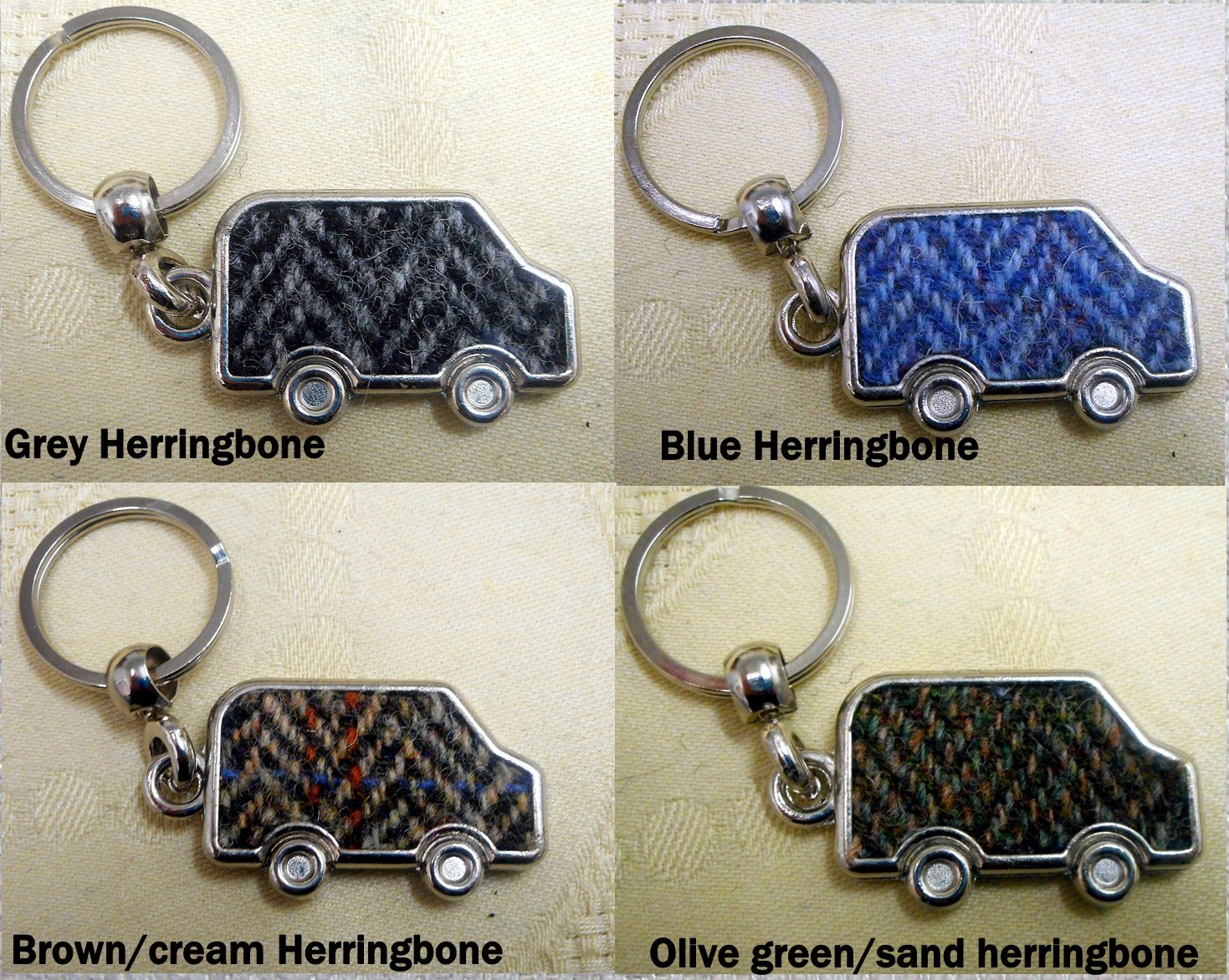 Harris Tweed key fob, keyring Car van or SUV  ideal small gift or Wedding favour  made in Scotland