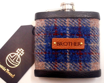 gift-for-brother-christmas-birthday-harris-tweed-hip-flask