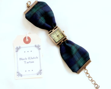 Black Watch tartan wristwatch  made in Scotland , Christmas or birthday gift womens or bridesmaid jewellery