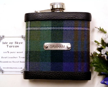 Isle of Skye-tartan-hip flask-scottish-gift-personalised