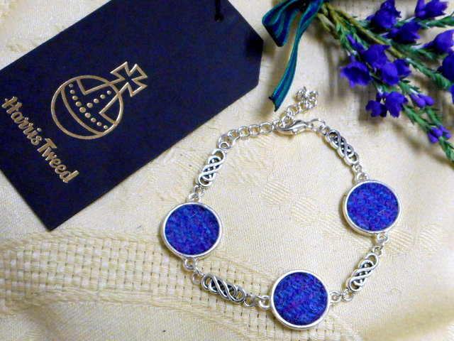 Harris Tweed-bracelet-blue-celtic-infinity knot