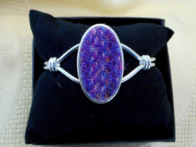 Harris-Tweed-jewellery-bracelet-purple-pink-scottish-gift-for-her