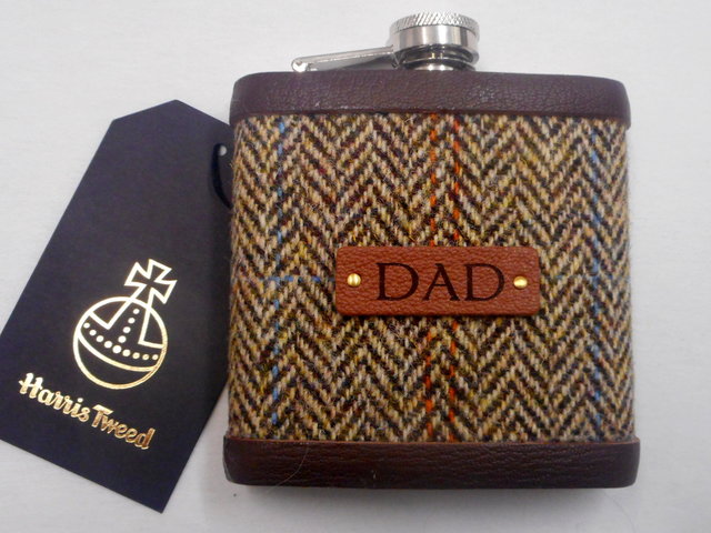gift-for-dad-harris-tweed-hip-flask-father-gift