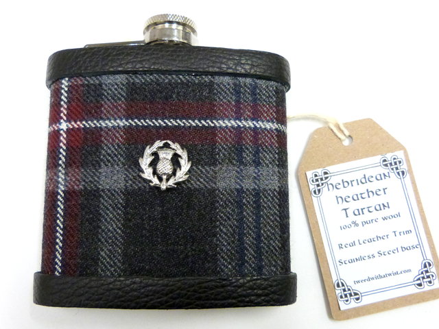 Tartan hip flask-thistle-gift for men-best man gift-groomsmens gifts-christmas-