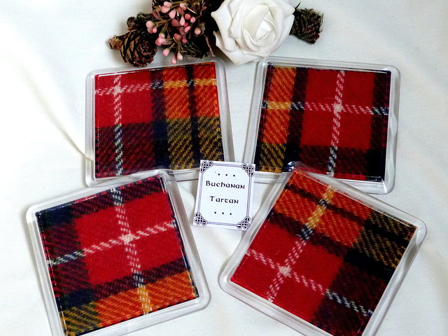 Buchanan tartan coasters