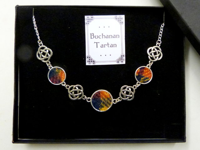 Buchanan Tartan-necklace-tartan jewellery-tartan gift-Harris Tweed