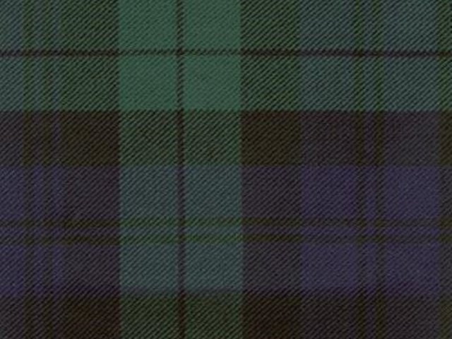 For. Colin Two Black Watch Tartan hip flask with thistle and custom engraved stainless steel tag as arranged.