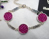 Pink-harris-tweed-bracelet-scottish-gift=for her